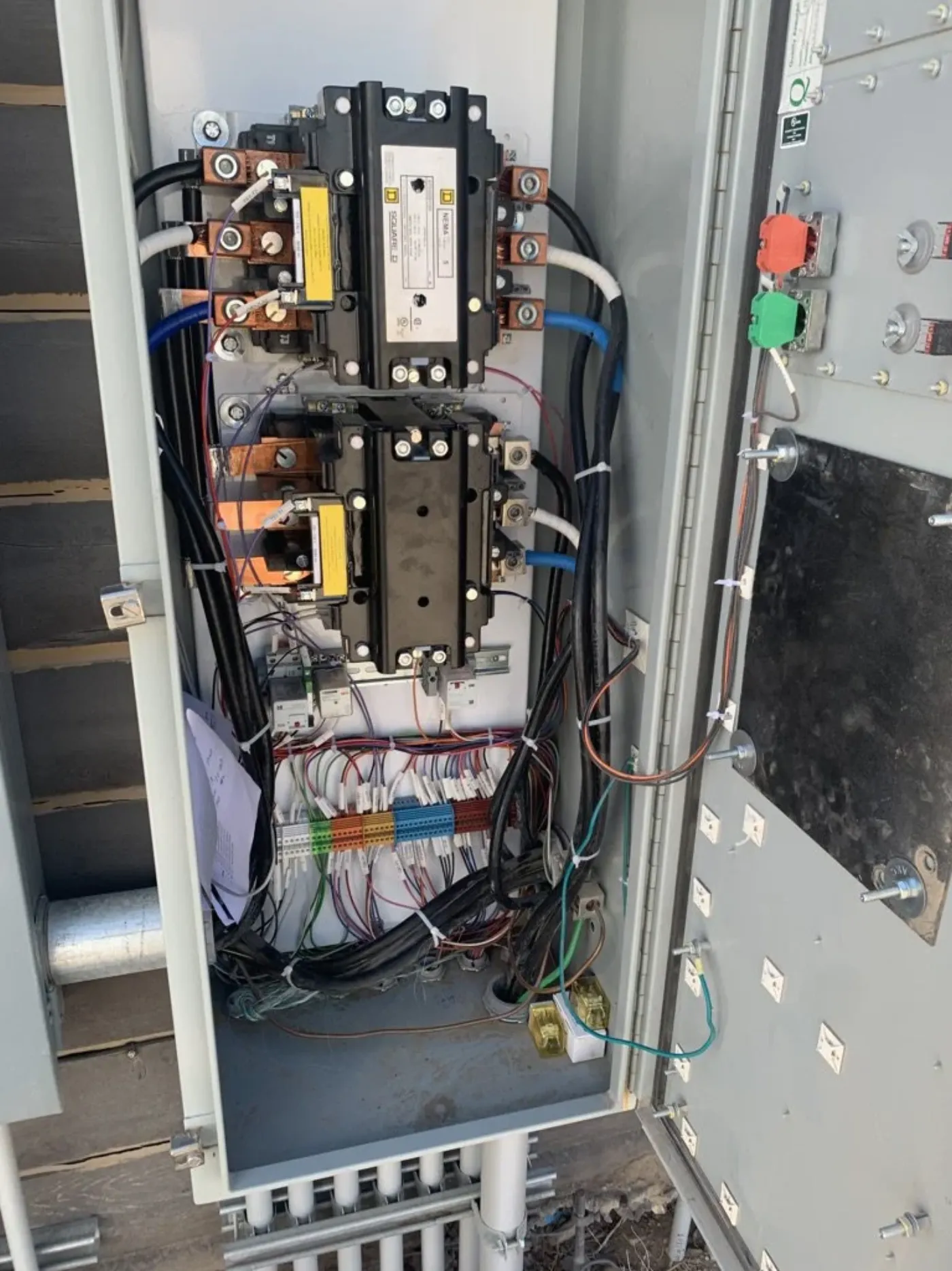 Industrial control panel built and wired in a steel enclosure